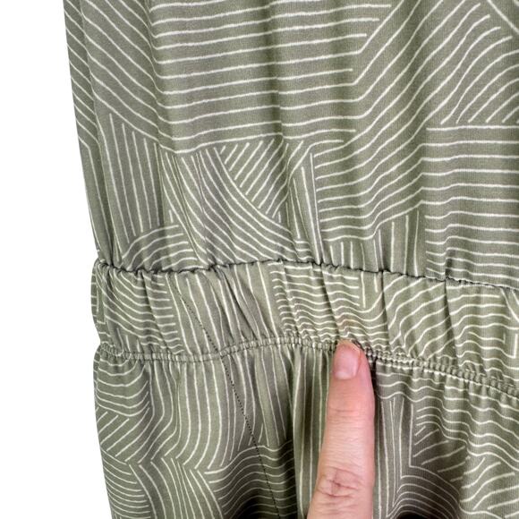 Prana Kamen Dress Green Striped Sleeveless Tank Racerback Stretchy Dress Large L - Picture 5 of 15